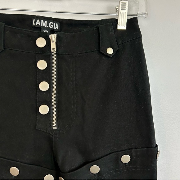 I.AM.GIA Black Dagger Convertible High Waisted Snap Pants Size XS - Picture 9 of 16
